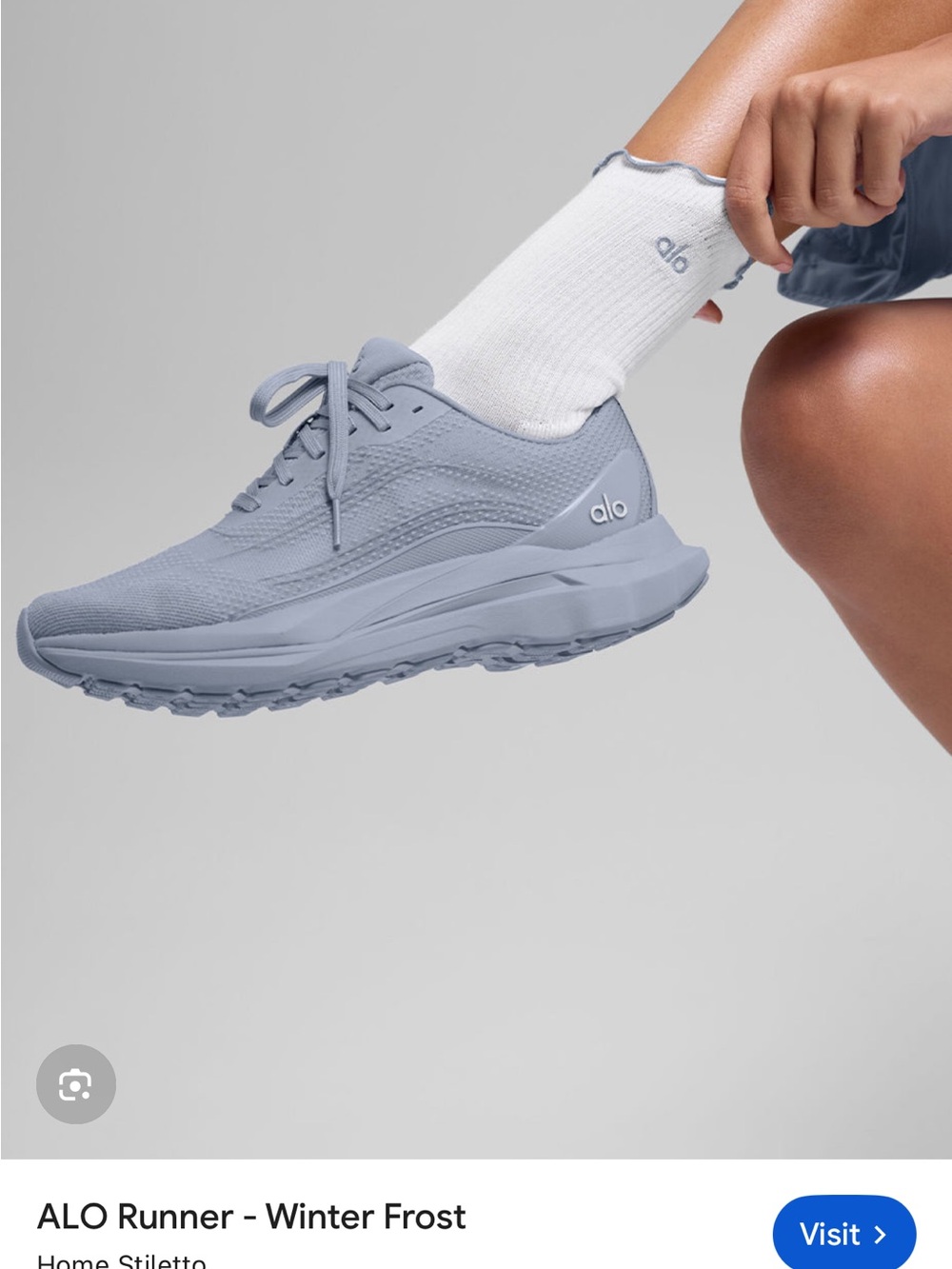 ALO Yoga Women's Runner Sneakers in Winter Frost Blue